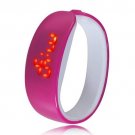 LED Wrist Watch Bracelet Fashion Plating Women/Men Silicone Sport Digital Watch  Rose red