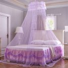 Round Lace Curtain Dome Bed Canopy Netting Princess Mosquito Net For Girls Purple