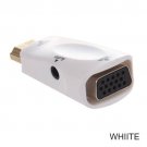 1080P HDMI Male to VGA Female Adapter Video Converter with Audio Output N3 White