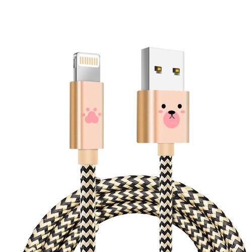 Nylon Braided Fast Lighting Charging Cable USB Data Sync Cord for iPhone iPad  (bear)