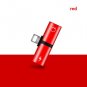 Dual Lightning Headphone Audio & Charge Adapter Splitter For iPhone Red