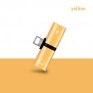 Dual Lightning Headphone Audio & Charge Adapter Splitter For iPhone Yellow