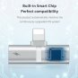 Dual Lightning Headphone Audio & Charge Adapter Splitter For iPhone Silver