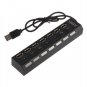 ON/OFF Switch 7 Port USB 2.0 High Speed HUB Sharing Switch For Laptop PC