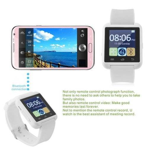 Bluetooth Smart Wrist Watch Phone Camera Card Mate Universal For Smart Phone White