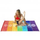 150x75cm Yoga Mat Rainbow 7 Colors Stripes Beach Towel Blanket Travel Shawl