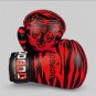 PU Tiger Pattern Boxing Gloves Professional Sanshou Thai Kickboxing Gloves Red