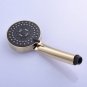 Gold water saving 5-way shower head pressure boost handheld shower sprayer