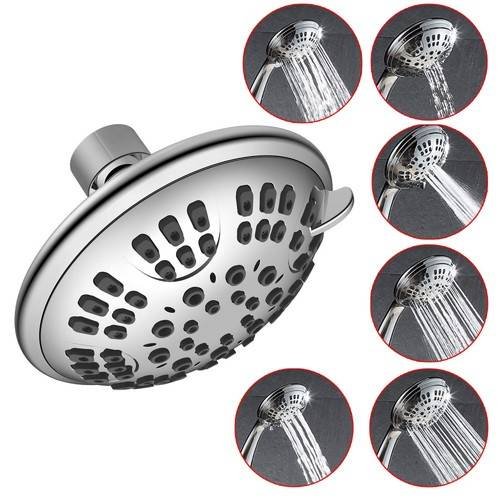 Bathroom Rainfall 6 Position Shower Head , Spray Jet Massage Shower Head