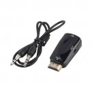HDMI Male To VGA Female Converter Box Adapter With Audio Cable For PC HDTV