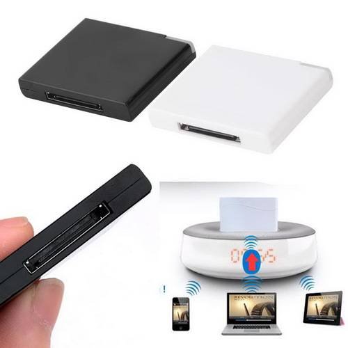 Bluetooth A2DP Music Receiver Adapter For iPod For iPhone 30Pin Dock Speaker  White
