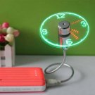 Mini Flexible Gooseneck LED Clock USB Fan For PC Notebook Time Display Cool
