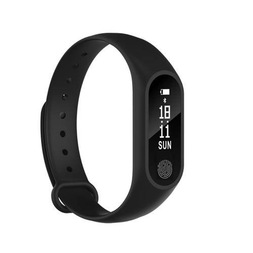 M2 Silica Gel Bracelet Bluetooth Sport Smart Watch Heart Rate Monitor Black