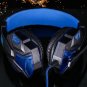 3.5mm Cool Surround Stereo Gaming Headset Headband Headphone with Mic for PC Blue