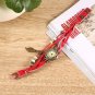 Fashion Retro Leaf Bracelet Watch Quartz Movement Wrist Watch Girl Women Red