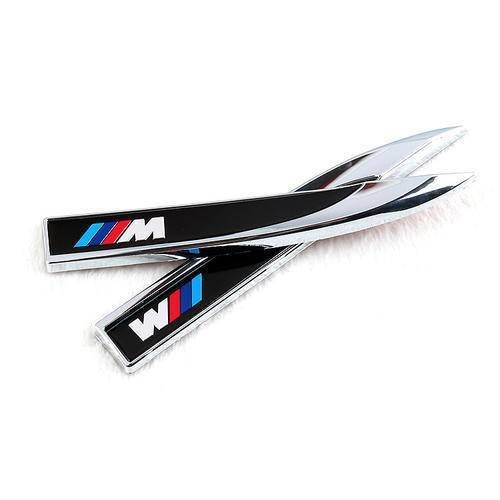 2 PCS High Quality //M Fender Knife Emblem Car Body Sticker For BMW Metal Badge