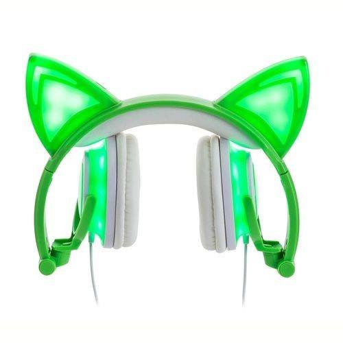 Foldable Flashing Glowing Cat Ear Headphone Gaming Headset with LED