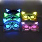 Foldable Flashing Glowing Cat Ear Headphone Gaming Headset with LED Light White