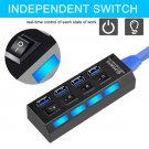 KDQ1 USB 3.0 Hub 4 Ports Speed 5Gbps for PC laptop with on/off switch Black