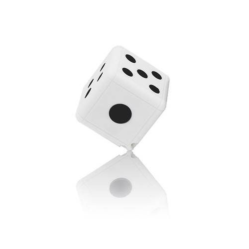 1080P HD Dice Mini Hidden Camera Microphone Spy Hide Keychain SQ16 White