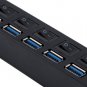 7 Ports ABS USB 3.0 Hub With On/Off SwitchAC Power Adapter +Cable US Plug