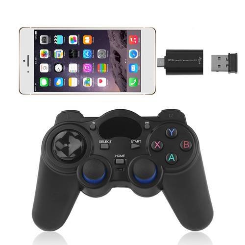 2.4GHz Wireless Game Controller Handle Gamepad Joystick With OTG Converter