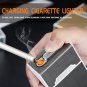 USB Lighter cigarette case for 20 cigarettes pack Black