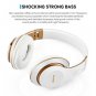 Headphones Wireless Bluetooth 4.1 Heavy Bass Stereo Folding Auriculares with Mic White