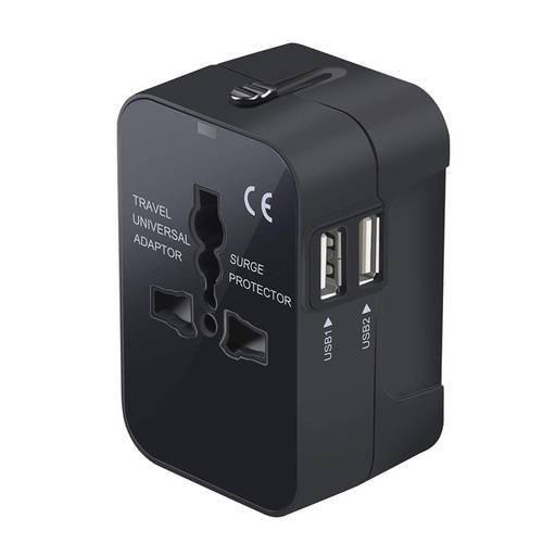 Travel Adapter with Dual USB Charging Ports for US EU UK AU Cell phone laptop