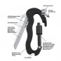 Stainless Steel Aluminum Tool Carabiner with Knife+Screwdriver+Bottle Opener