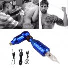 Pro Rotary Tattoo Machine Shader Liner Motor Gun Grip Needle Pen RCA Cord Kit  Blue