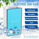 Mini Portable USB Rechargeable Hand Held Air Conditioner Summer Cooler Fan Blue