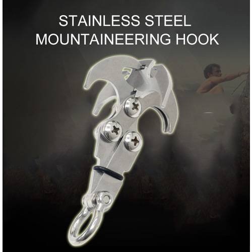 Folding Gravity Grappling Hook Outdoor Climbing Claw Survival Carabiner Tool Set