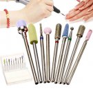 9Pcs Nail Drill Bits Set 3/32" Cuticle Clean Electric Manicure and Pedicure kit