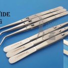Dental College Tweezers with Lock, Dental Dentist Instruments 6 Pieces