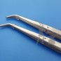 Corn Suturing Plier Dental Implant Micro Surgery Surgical Instruments Gold 2 Pcs