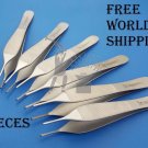 Adson Dressing Dissecting Tissue Forceps 1x2 Teeth Serrated Plastic Surgery 6 pc