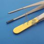 Dressing & Tissue Forceps 1 x 2 Teeth TC Gold Plated Medical Surgery Forceps 2pc