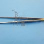 Dressing & Tissue Forceps 1 x 2 Teeth TC Gold Plated Medical Surgery Forceps 2pc