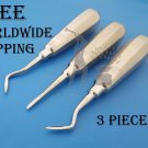 Dental Root Elevators Set Right, Left & Straight 3 Pieces Dentist Instruments