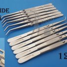 Dental College Tweezers, Plier with Lock, Dental Instruments Tools 12 Pieces