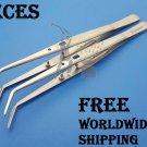 Dental Tweezers with Groove and Lock Dental Orthodontics Instruments 2 Pieces