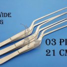 Adson Bayonet Ear Dressing Forceps Serrated Tip, 21 cm 3 Pieces Free Shipping