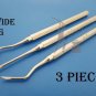 Heidbrink Root Tip Picks Elevator Set of 3 Pieces Solid Handle Dental Instrument