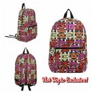Five Nights at Freddy's Checkerboard Pattern Blocks Canvas Backpack (Freddy, Bonnie, Foxy, & Chica)