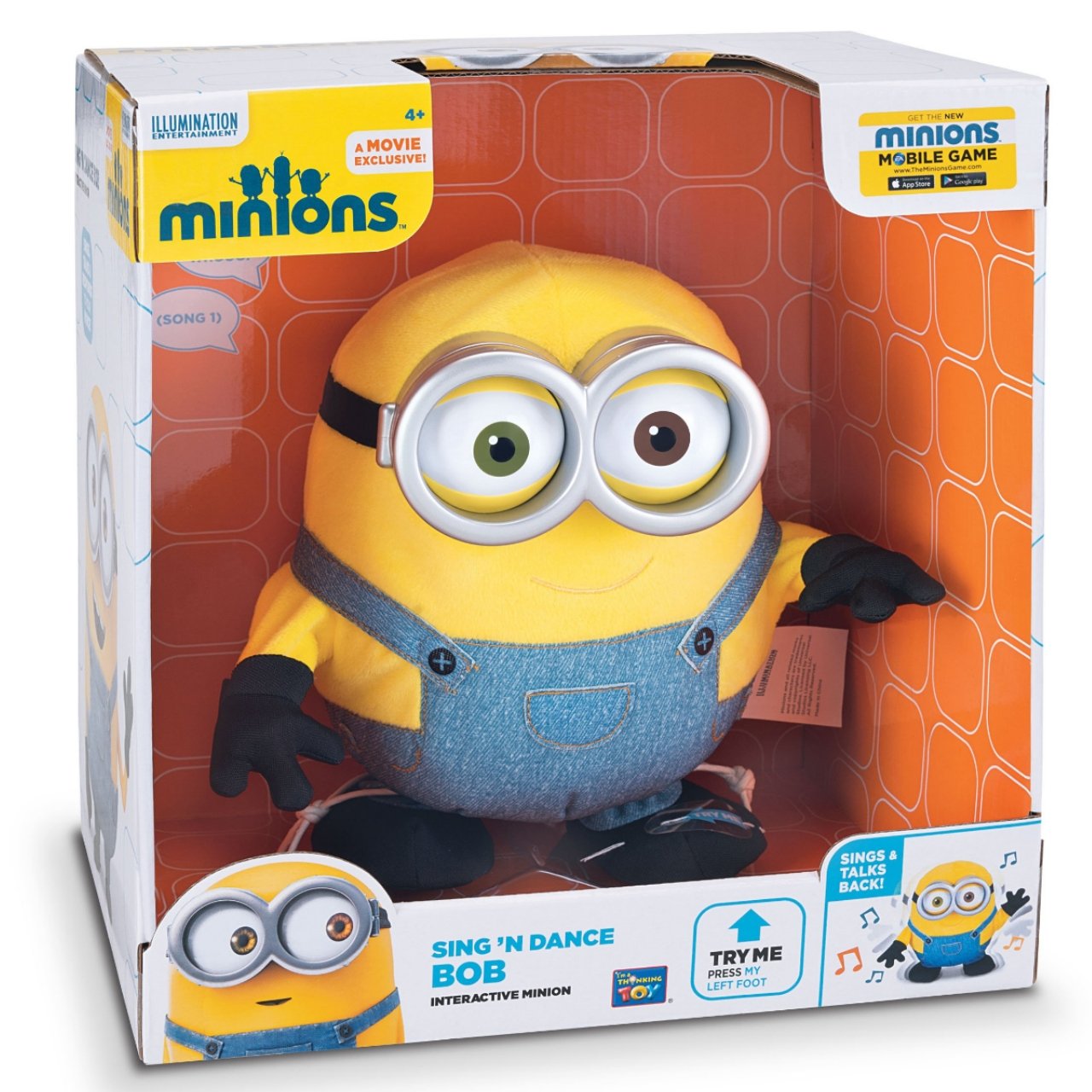Thinkway Toys Despicable Me Minions Sing N Dance Bob Interactive Plush Toy