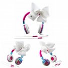 Jojo Siwa Fashion Headphones (White Bow) with Build-In Microphone by eKIDS - #JJ-M48.EXAK