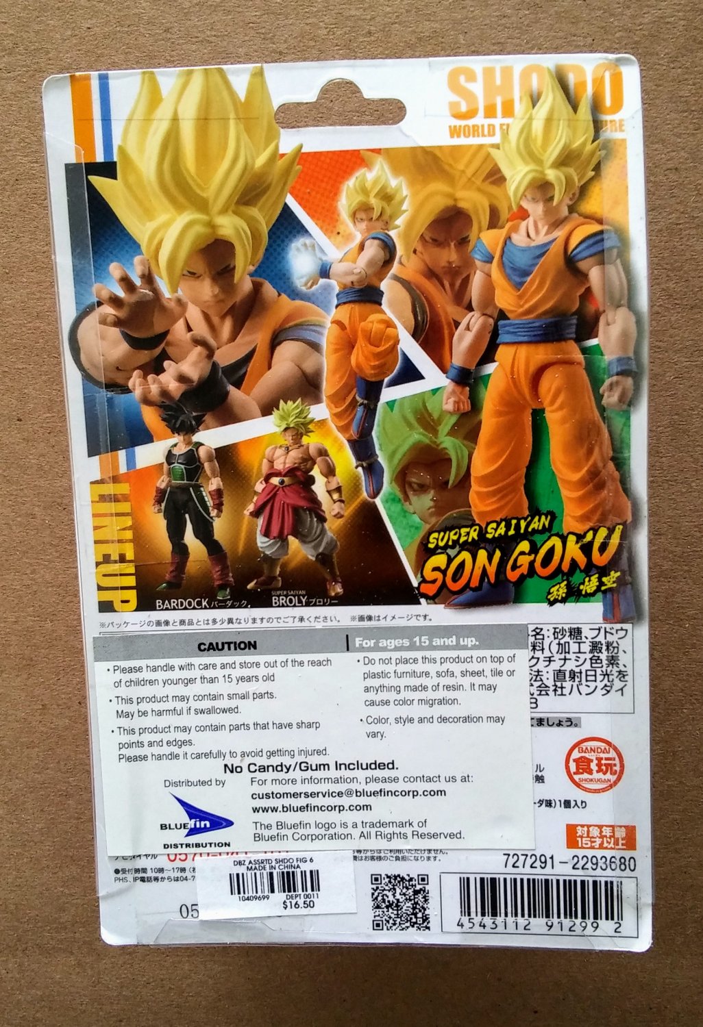 Shodo Dragon Ball Z Super Saiyan San Goku Action Figure By Bandai