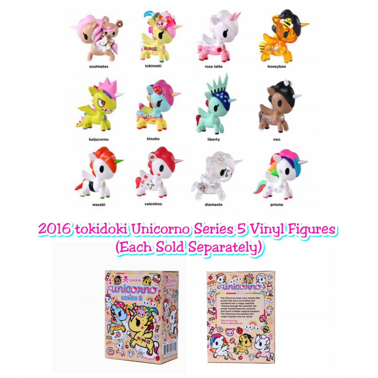 tokidoki 2016 Unicorno Series 5 Blind Box Chase Vinyl Figure - Diamante ...