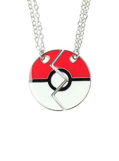 Pokemon Poke Ball Best Friends BFF Pendant Necklace 2 Pack Set - 